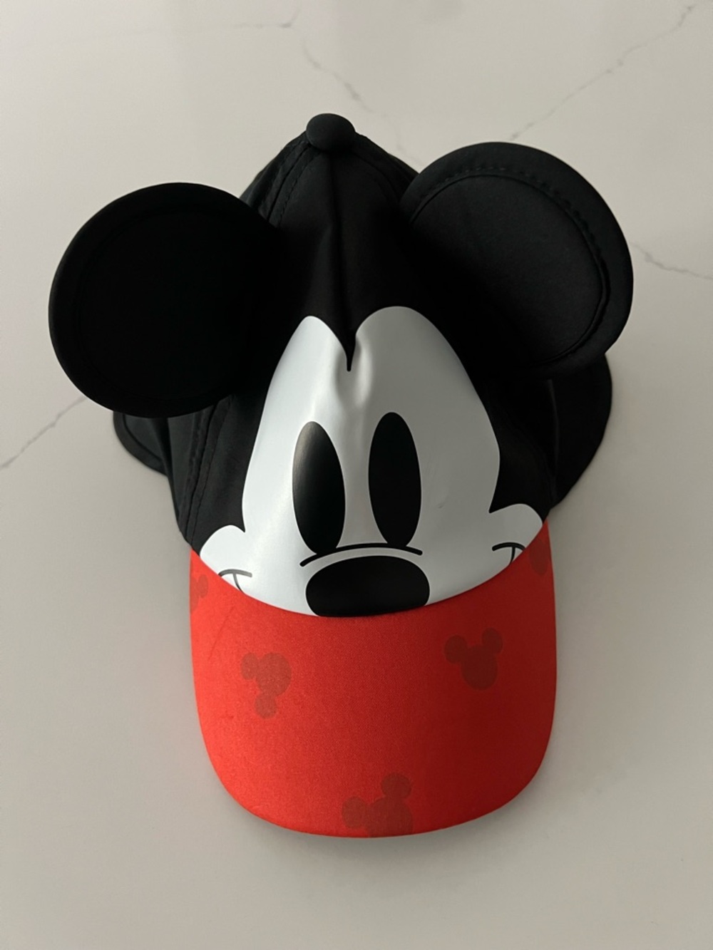 Disney Mickey Mouse Toddler Sun Flap Cap Black Red Ears Baseball Hat